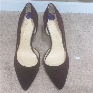 Jessica Simpson suede plum design pumps size 8.5